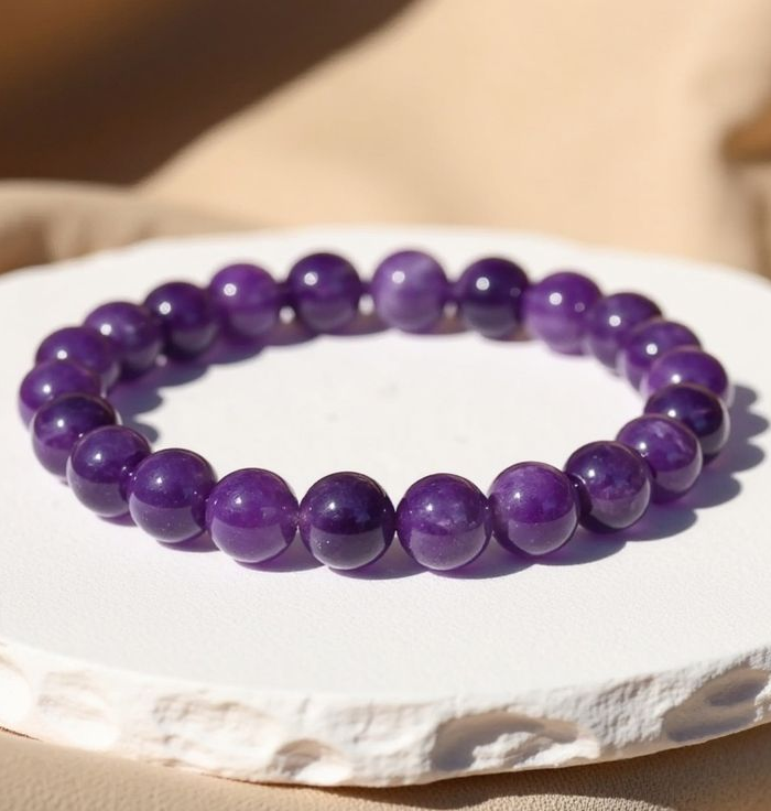 Amethyst Bracelet 10mm 23cm