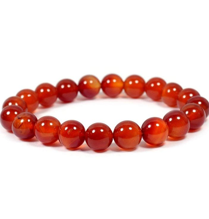 Natural Carnelian bracelet with 8mm round gemstone beads