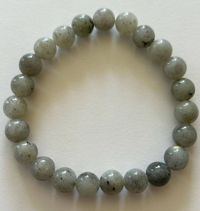 Natural Labradorite 8mm beaded stretch crystal bracelet