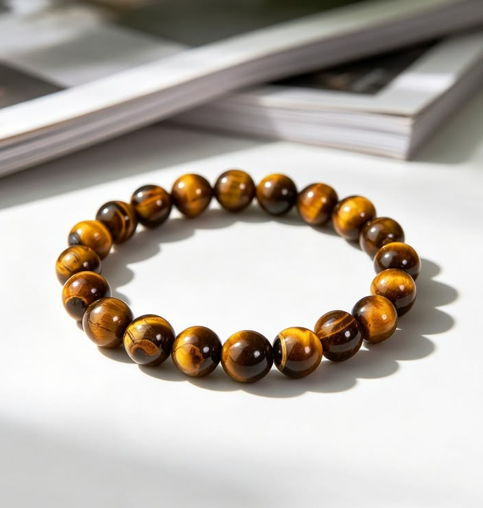 Natural Tiger Eye stretch beaded bracelet