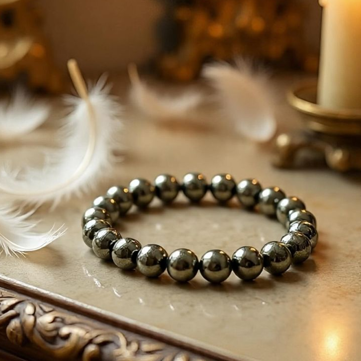 Natural Pyrite Gemstone Bracelet