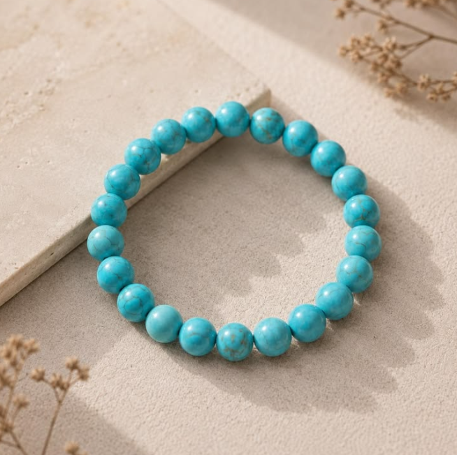 Turquoise Natural Stone Bracelet – AAA Semi-Precious 8mm Beads