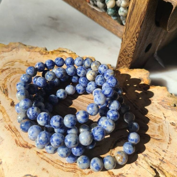 Sodalite gemstone stretch beaded unisex crystal bracelet