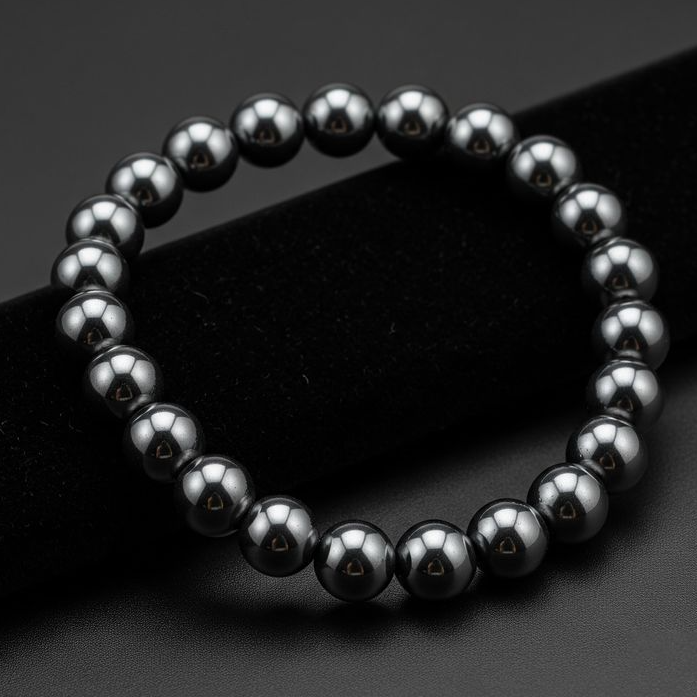 8mm Hematite beaded natural crystal chakra bracelet