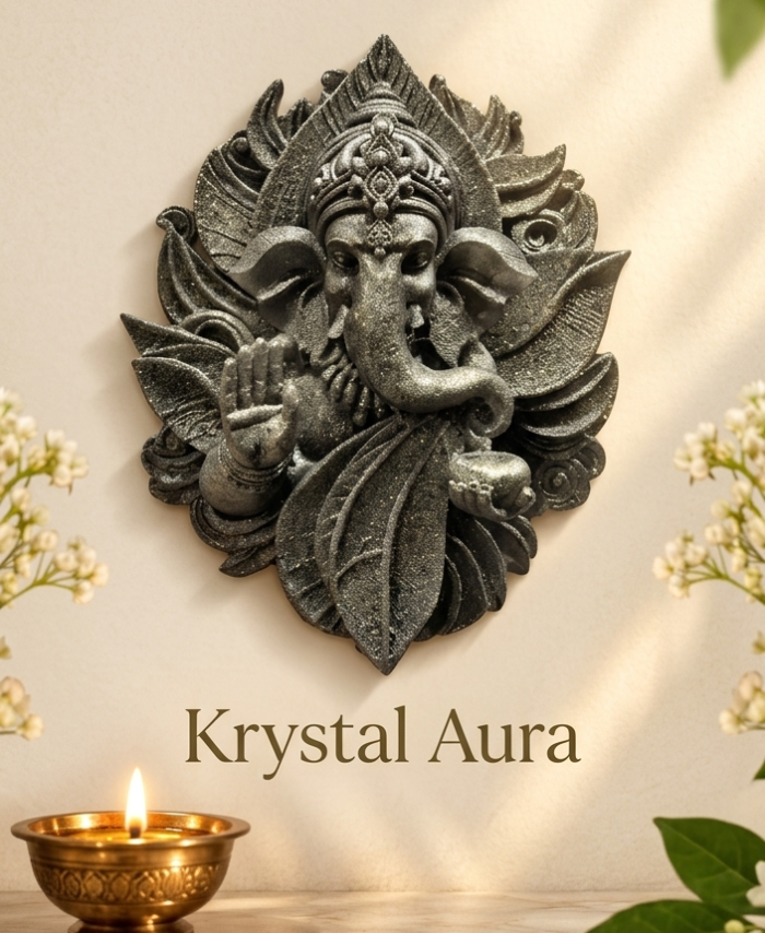 3D Pyrite Ganesha Wall Hanging (6 Inch) | The "Magnetic Success" Idol