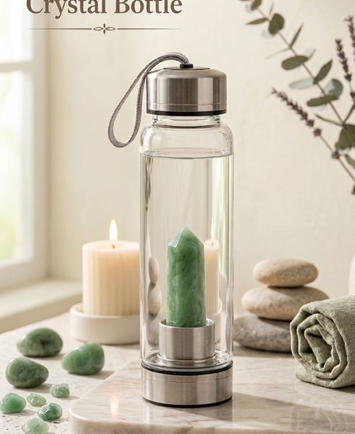 Green Jade Crystal Water Bottle