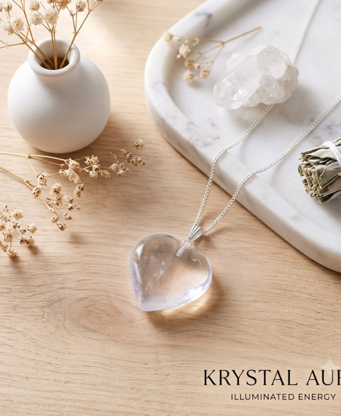 Clear Quartz Heart Pendant