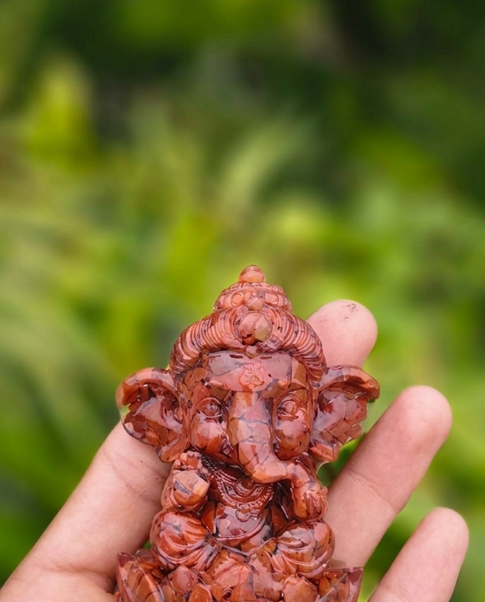 Natural Red Jasper Ganesha | The Vighnaharta