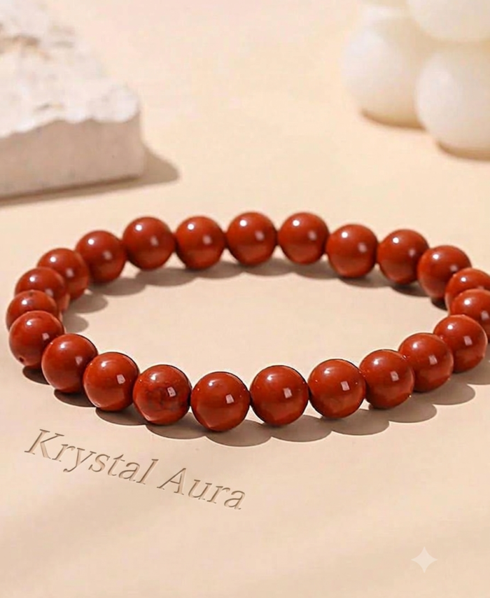 Natural Red Jasper Bead Bracelet | The "Rooted Strength" Talisman