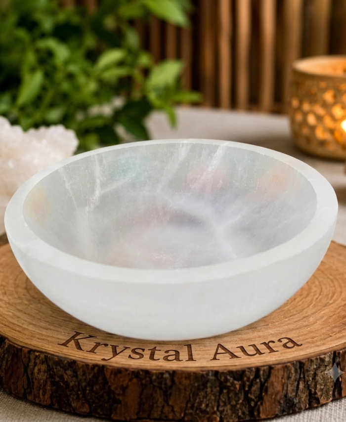 Round Selenite Charging Bowl | The "Aura Reset"