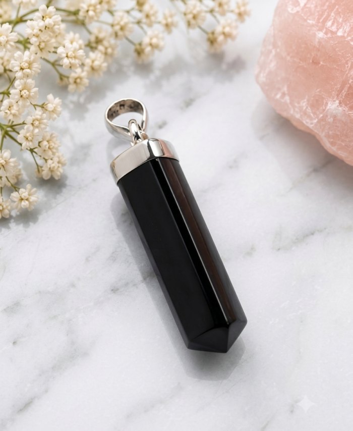 Black Tourmaline Crystal Pendant