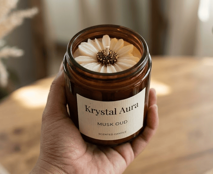 Musk Oud Scented Jar Candle | The "Mystic Woods" Amber Candle