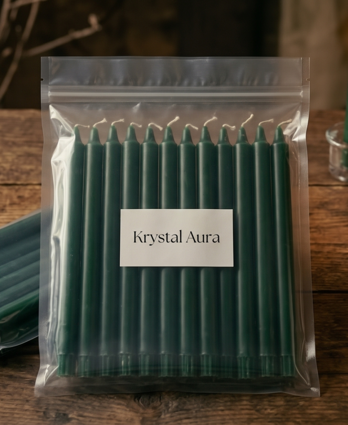 Green Ritual Candles (Set of 10) | The "Emerald Abundance" Pack